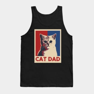 Cat Dad Pop Art Style Tank Top